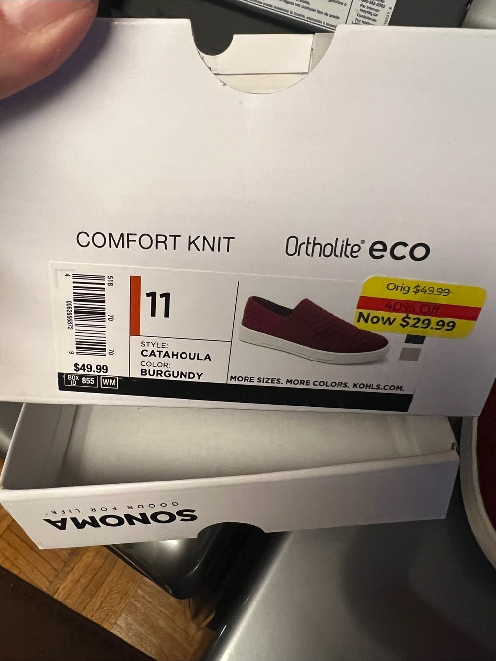 Sonoma Slip-On Knit Flats in Burgundy